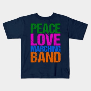 Peace Love Marching Band Kids T-Shirt